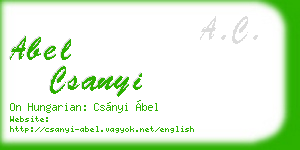 abel csanyi business card