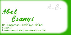 abel csanyi business card